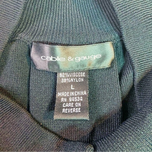 Cable & Gauge black drapey double button viscose nylon cardigan L - Picture 6 of 9